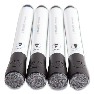 U Brands Chisel Tip Low-odor Dry-erase Markers With Erasers, Broad Chisel Tip, Black, Dozen freeshipping - TVN Wholesale